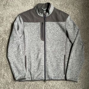Johnnie-O Arlo fleece jacket gray full zip windbreaker. Men’s Med